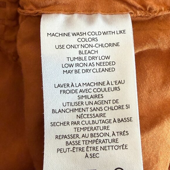 Anthropologie Maeve vest burnt orange 6 tie waist button front waistcoat - Picture 7 of 8